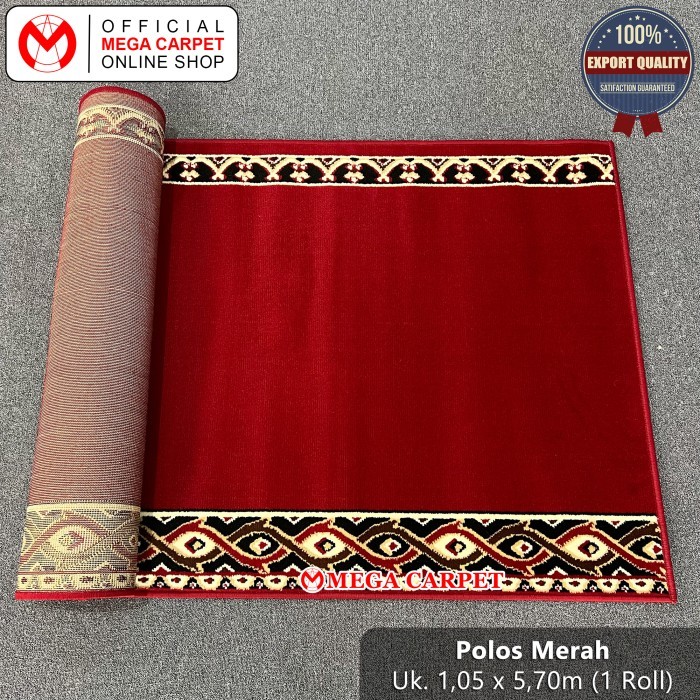 Sajadah Roll / Karpet Masjid / Karpet Mushola [Polos Merah]