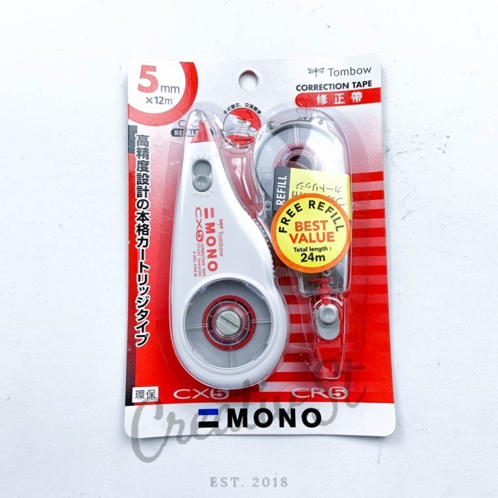 

Sale Tombow Mono Correction Tape Cx5Cr5 + Refill