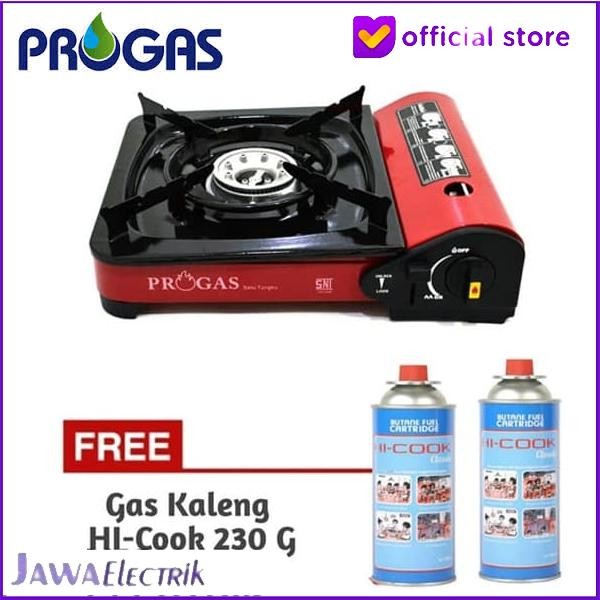 Progas Kompor Portable-Paket Dengan 2Pcs Gas Kaleng