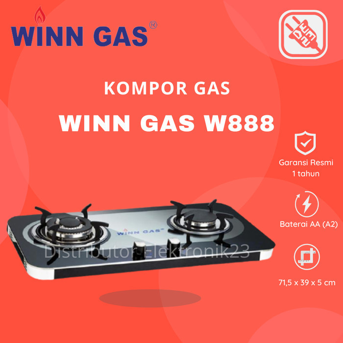 Winn Gas W-888 Kompor Gas Tanam 2 Tungku W888