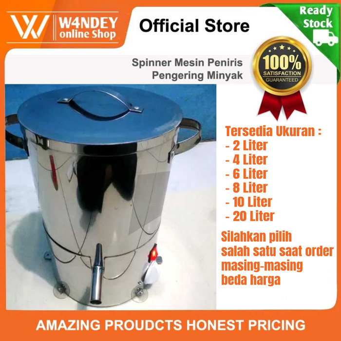 Spinner Mesin Peniris Pengering Minyak Spiner 2 4 6 8 10 Liter / Kg