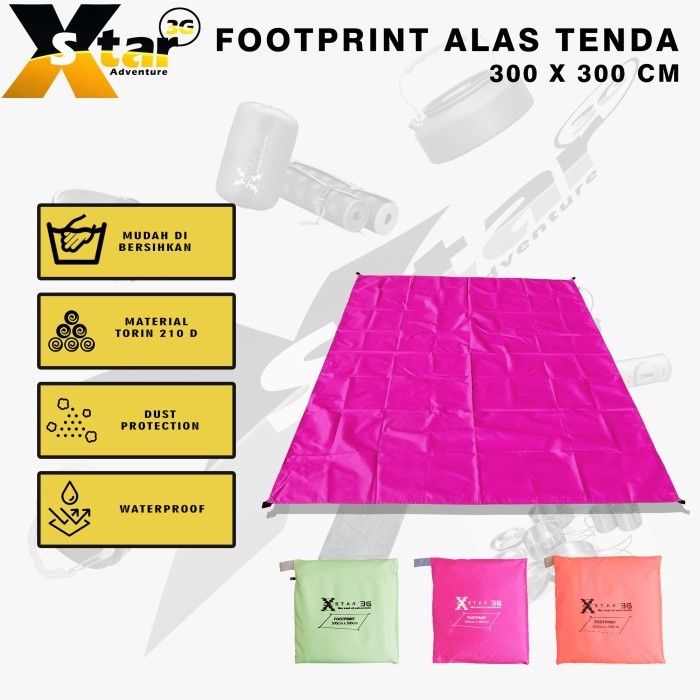 Soniaa_ Footprint Alas Tenda Tikar Waterproof 300X300Cm/Terpal Pelindung Tenda