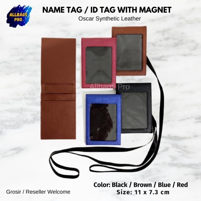 

Sale Id Card Holder / Name Tag Kulit Nama Kantor Office Sekolah Gantungan