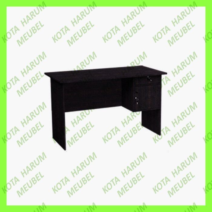 Meja Kerja Kantor Ketik Tulis Kayu 1/2 Biro Panjang 120 Hitam Bandung