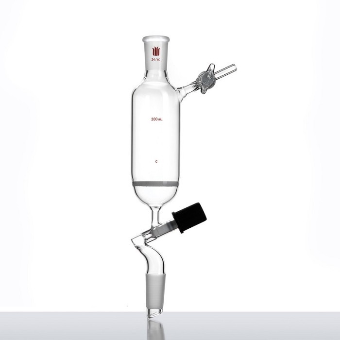 FILLING FUNNEL GLASS VALVE FILTER FUNNEL WITH SAND PLATE 4MM HIGH VACUUM PTFE COATED VALVE BOROSILIC