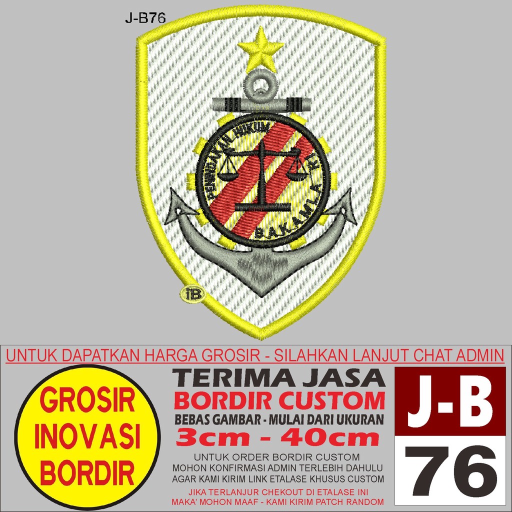 PATCH BORDIR LOGO J-B76 PENINDAKAN HUKUM BAKAMLA RI - GIB REVIEW/TESTIMONI
