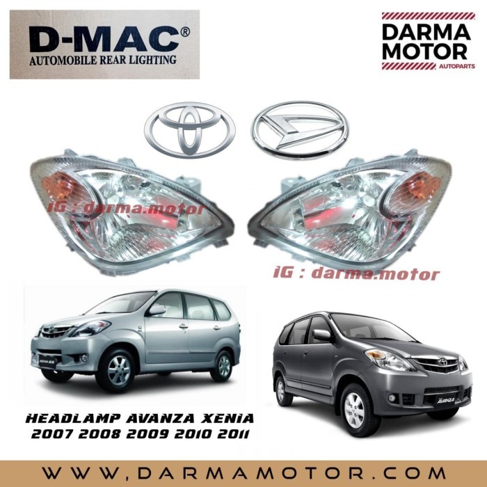 Headlamp Lampu Besar Avanza Xenia 2007 2008 2009 2010 2011 D-Mac