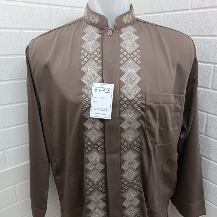 TERUJI Baju Koko Busana Muslim Pria Dewasa Misfalah Lengan Panjang Seri 2033
