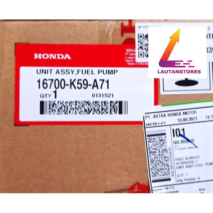 16700-K59-A71 Fuel Pump Pompa Bensin Vario 150 Led 2018 2019 2020 Barang Langka