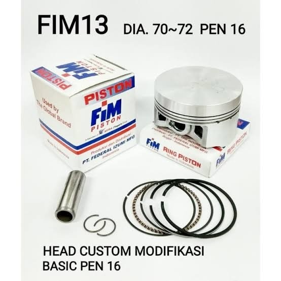 Fim11 Fim12 Fim13 Piston Fim Pen 14 15 16 Bahan Mentah Diameter 70 70.5 71 71.5 72 Crf Cbr Satria Fu