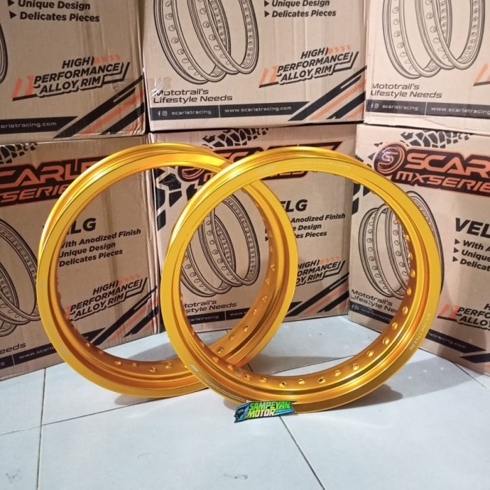 Velg Set Scarlet Supermoto Crf 17 - 300 350 Hole Depan 36 Belakang 32 Barang Langka