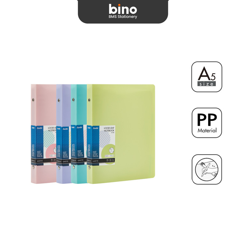 

[BMS Tangerang] Bantex Binder Catatan A5 Loose-Leaf Notebook 8 Ring Bahan PP Warna Pastel LLA510