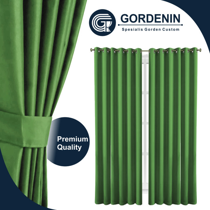 Tirai Gorden Blackout Serat Polos Hijau Mint