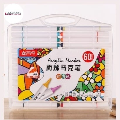 

TERLARIS! ODEMEI ACRYLIC MARKER SET SPIDOL AKRILIK 60 WARNA M6128-60