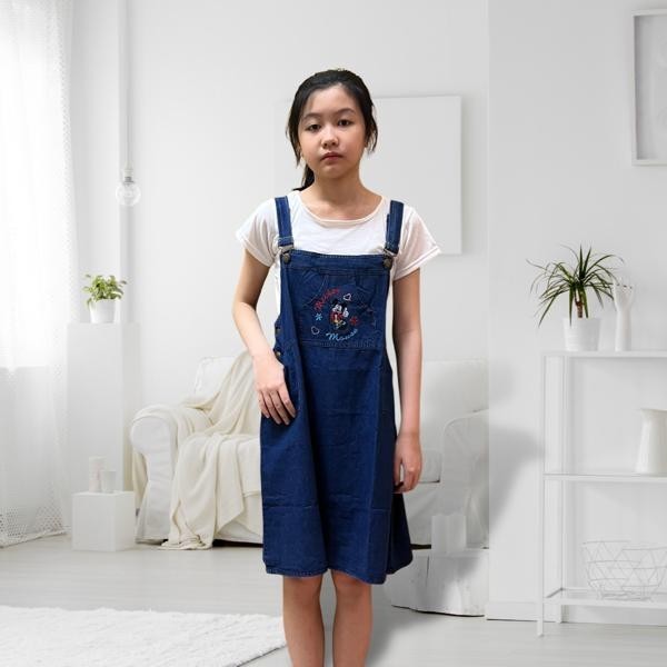 Baju Kodok Overall Jeans/Denim Anak Perempuan Umur 6-12 Tahun