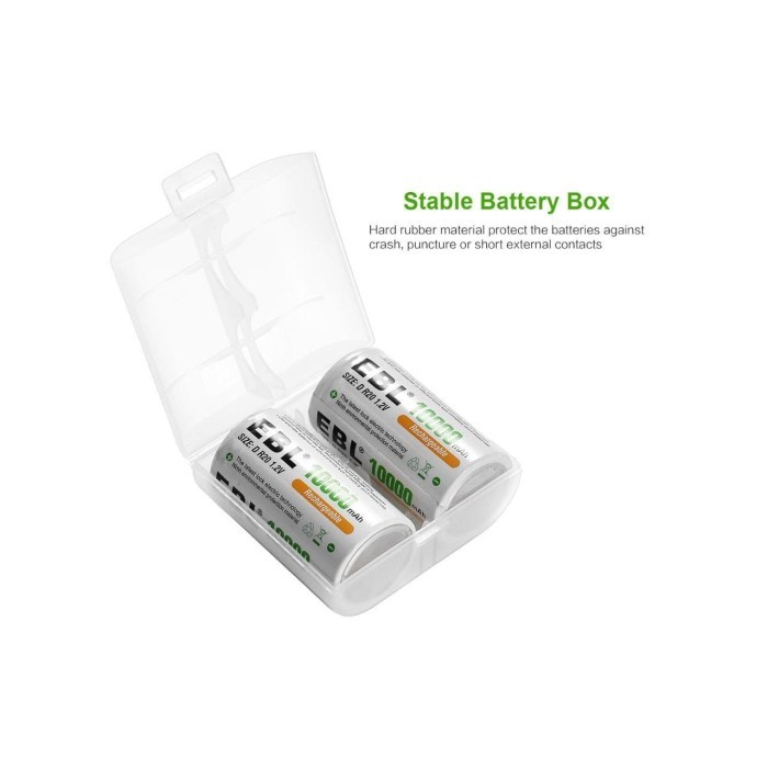 EBL BATTERY TYPE D HIGH CAPACITY 10000 MAH RECHARGEABLE BATERAI BATRE