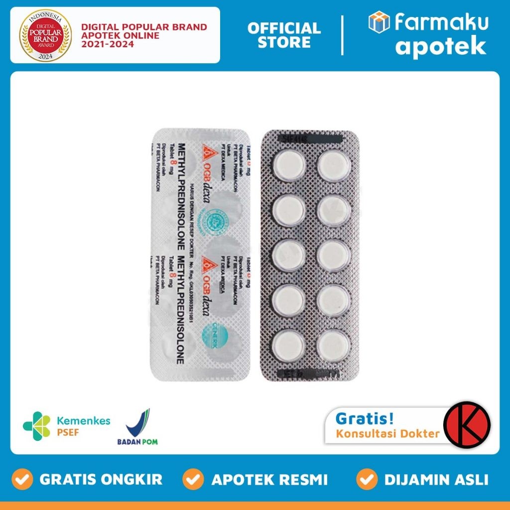 Methylprednisolone 8 mg Dexa  Blister 10 tablet - BYM
