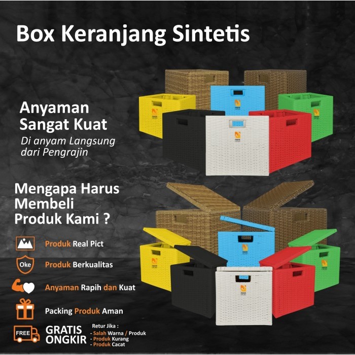 HARGA PROMO KERANJANG KOTAK BOX ROTAN SXK3
