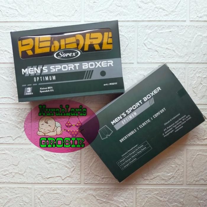 Good Quality Cd Pria Boxer Sorex Man M 3011 Katun Celana Dalam Bokser Laki Laki Sorek Isi 3 Pcs