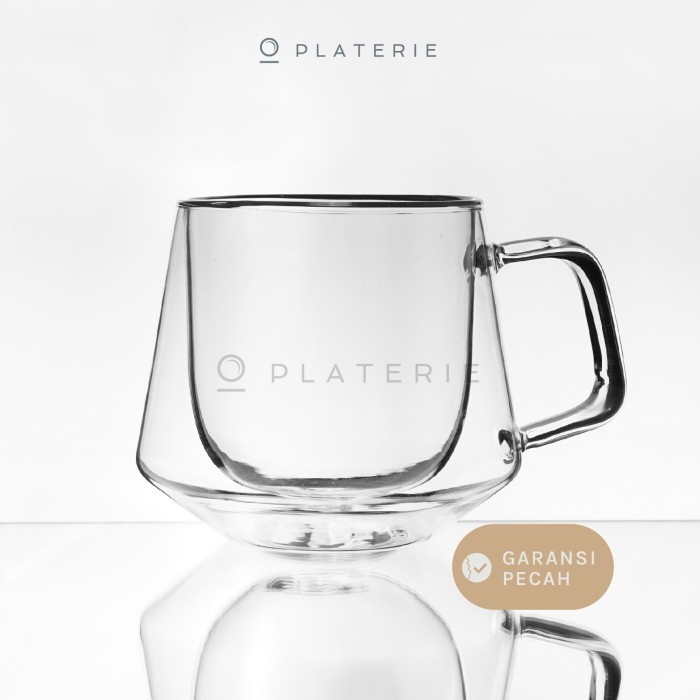 Gelas Kaca Double Wall Glass 200/350Ml With Handle(+Bonus Box)