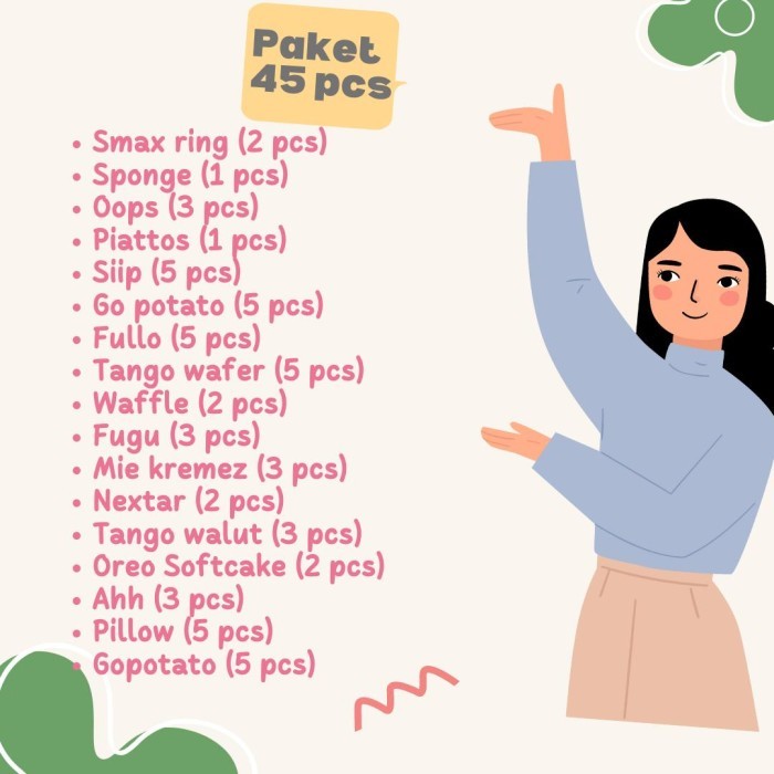 

Paket Snack Bingkisan Hampers Gift Isi 45 Pcs