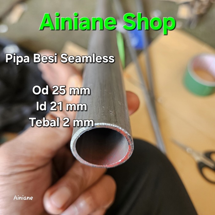 Pipa Besi Seamless Od 25 mm Id 21 mm Tebal 2 mm Panjang 3 meter