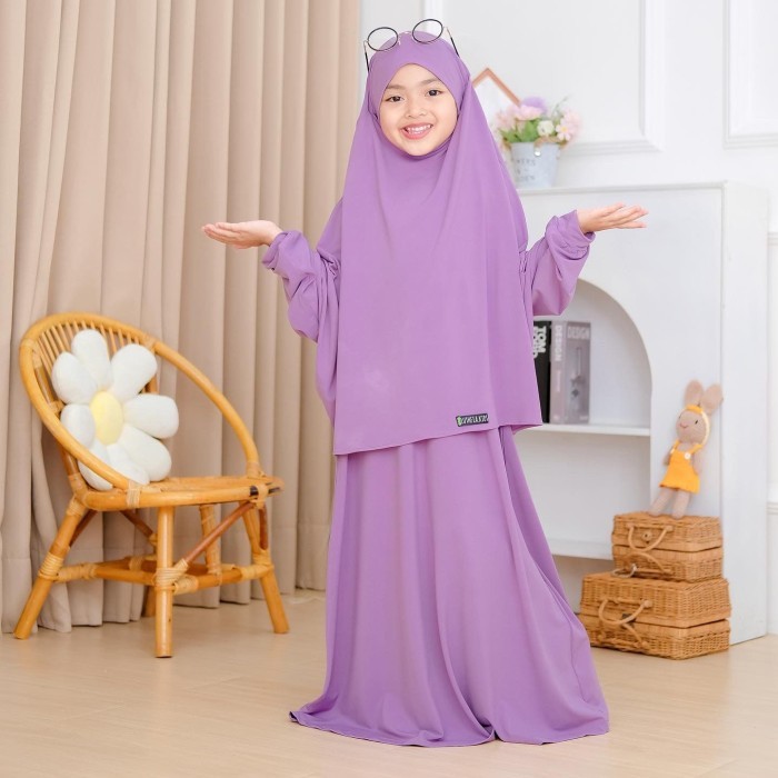 Produk Unggulan Gamis Anak French Khimar Aisyah Set By Luthfia Kids