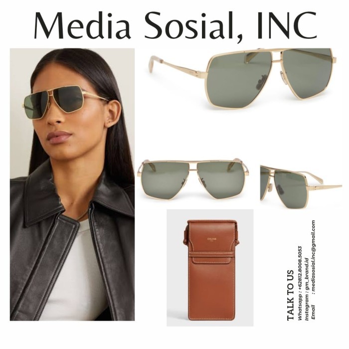 C***LINE METAL GOLD/GREEN AVIATOR SUNGLASSES