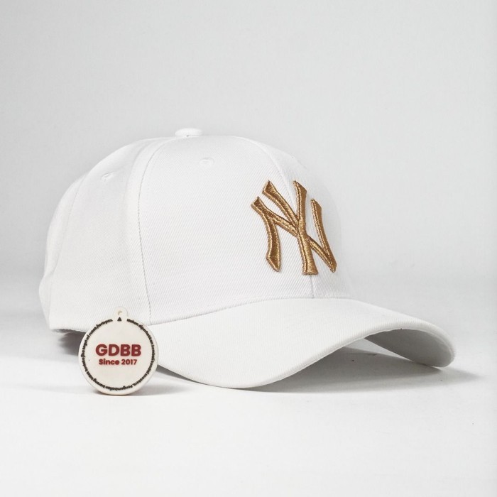 Topi MLB Cap New Yankees NY Big LOGO White On Gold BNIP