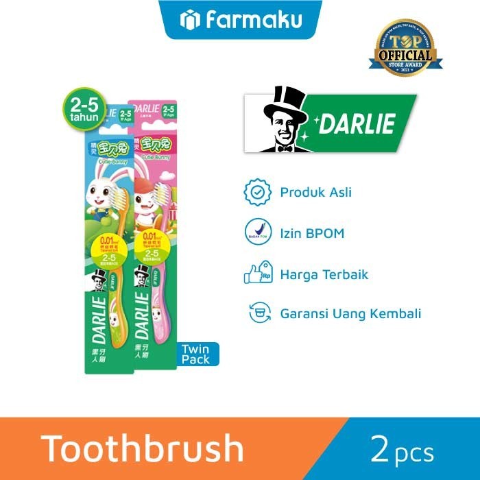 JUAL RUGI Twin Pack Darlie Toothbrush Junior Cutie Bunny Stage 2-5 1 Pcs