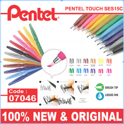 

PROMO! brush Pen Pentel Touch sign Fude SES15C