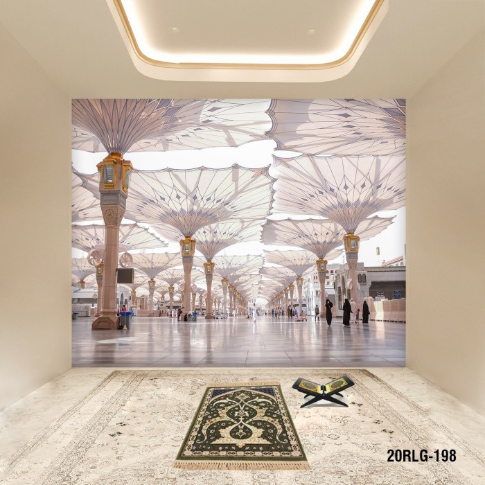 TERLARIS Wallpaper Dinding 3D Custom Islami Latar Masjid Nabawi (20RLG-198)