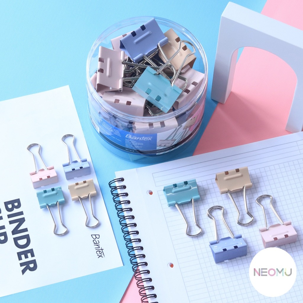 

[Pelangi Stationery] BANTEX Binder Clip Effortless Hemat Tenaga Warna Pastel