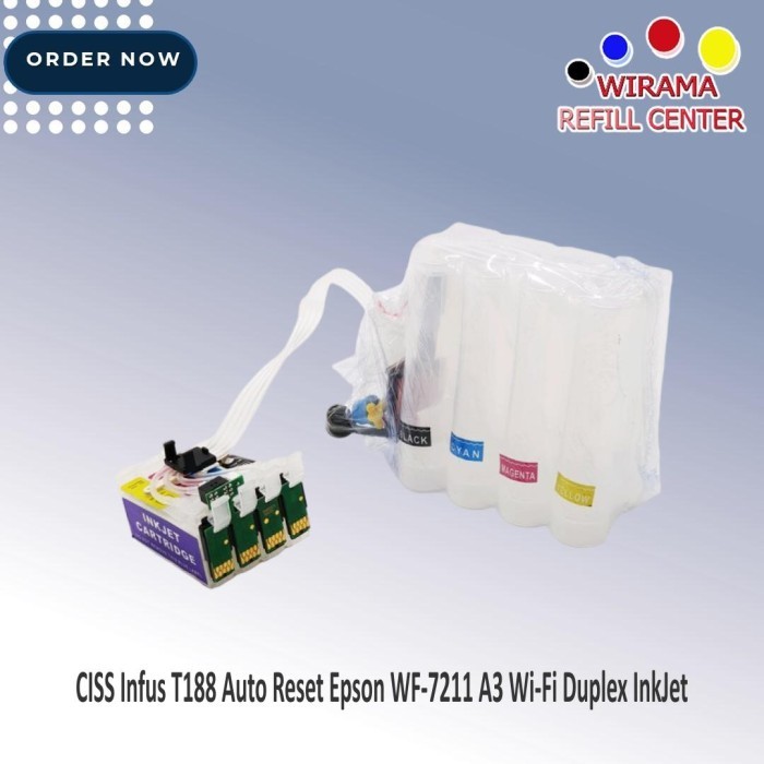 &<&<&<&] CISS Infus T188 Auto Reset Epson WF-7211 A3 Wi-Fi Duplex InkJet