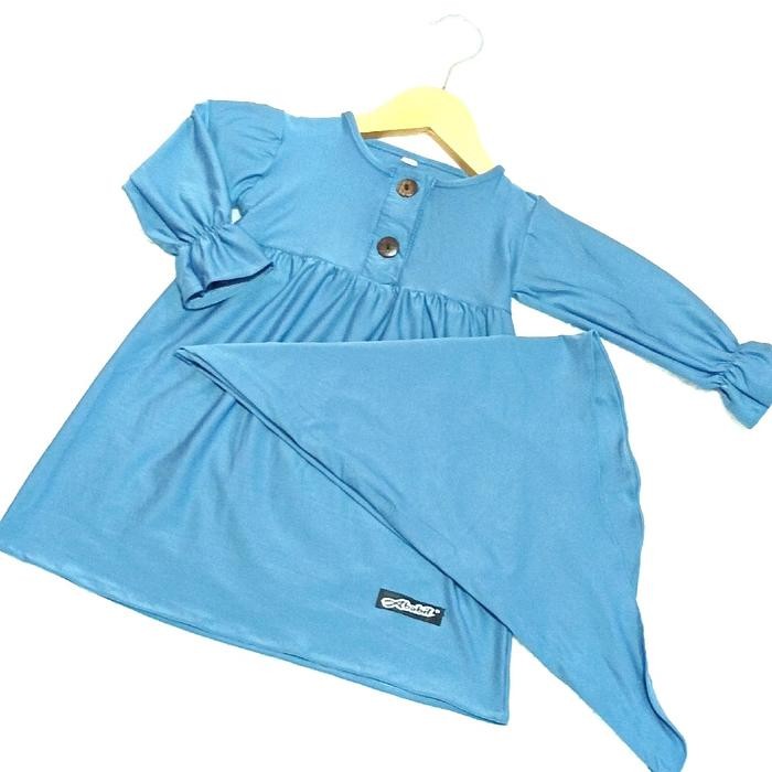 GAMIS BAYI SALSA NEWBORN ZOYA 32E - 0-18 BULAN, BAJU MUSLIM ANAK PEREMPUAN DENGAN JILBAB BUNGA -