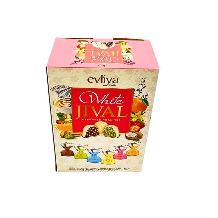 

terbaru !!! coklat turkey evliya jival white 2 kg chocolate cokelat premium snack food - kurma