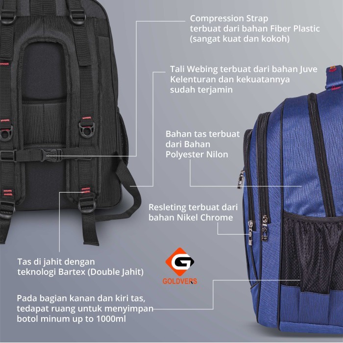 Tas Ransel Laptop / Polo Goldvers Backpack /Tas Kerja /Ransel Original