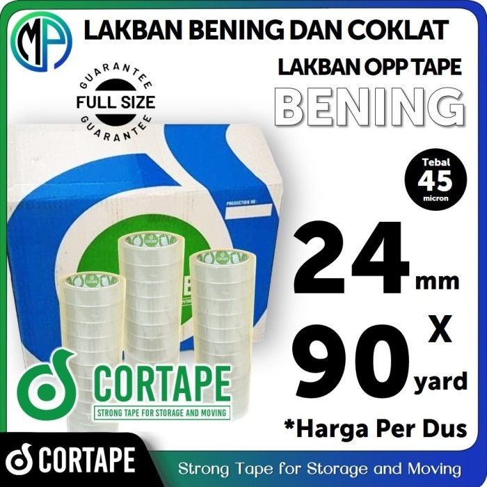 

Produk Viral Lakban / Isolatip Cortape 1 Inch 24Mm X 90Yard Perdus (Via Ekspedisi) Packing Aman