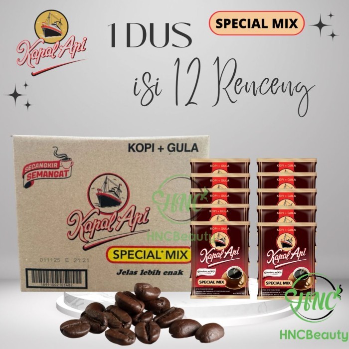 

[KAPAL API 1 KARTON] KOPI KAPAL API Special Mix 23 gr x 12 Renceng 1 DUS - Kopi Hitam + Gula