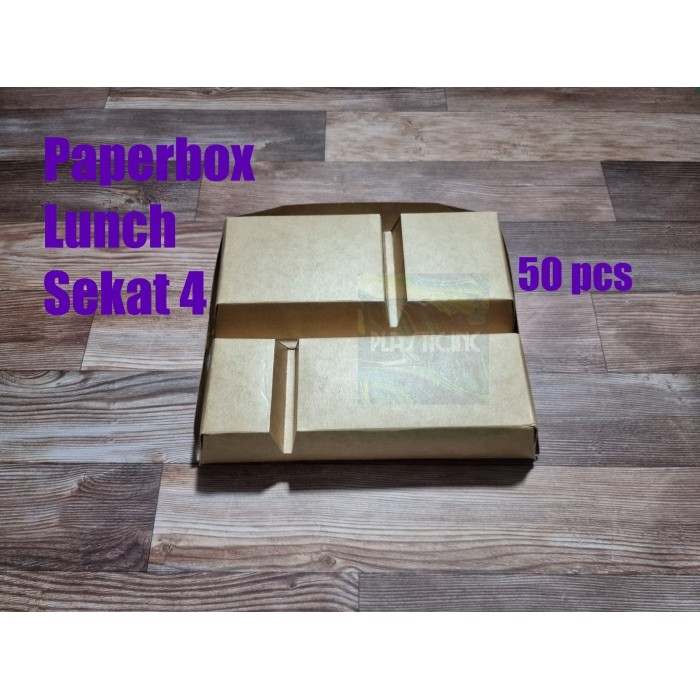 PAPER BOX LUNCH SEKAT 4 KRAFT/PAPER LUNCH BOX SEKAT 4/PAPERBOX SEKAT 4