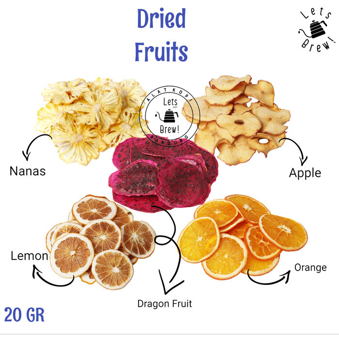 

Dried Fruit 20gr / Buah Kering garnish 20gr bisa seduh,dimakan,garnish