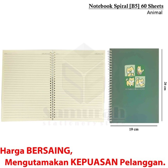Spiral Book B5 Fancy Samping / Buku Binder Besar / NoteBook Catatan