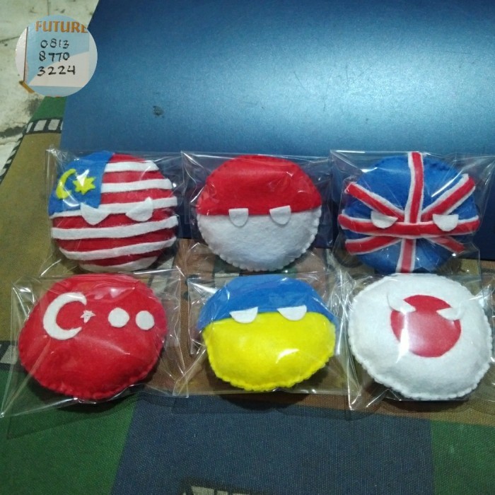favorit] Boneka Bola Dunia Country Ball negara indonesia malaysia inggris jepang turki amerika
