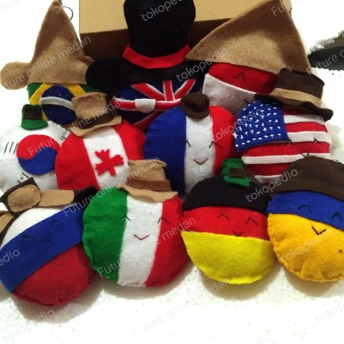 +++++] Boneka Sepak Bola Dunia Country Ball Gantungan kunci flanel negara