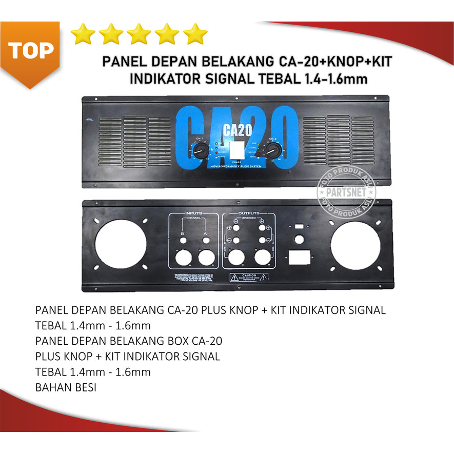 PANEL DEPAN BELAKANG CA-20+KNOP+KIT INDIKATOR SIGNAL TEBAL 1.4-1.6mm
