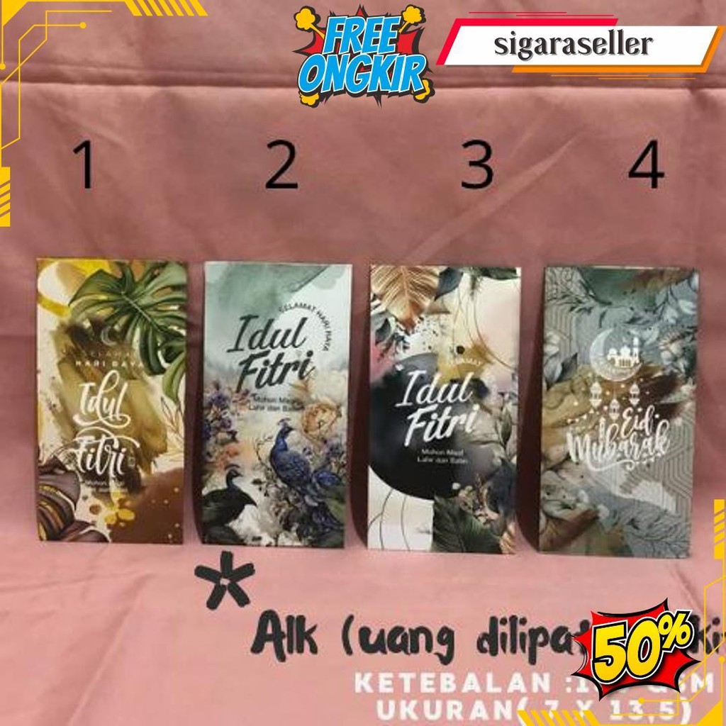 

(5 Pcs) Amplop Lebaran Panjang (Uang Dilipat Sedikit) Tebal Premium 2025 Eceran Cod