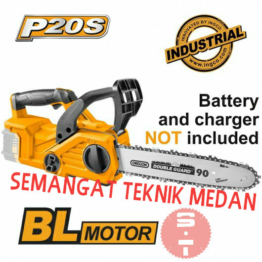 $+$+$+$+] CGSLI2001 CORDLESS MESIN GERGAJI CHAINSAW BATERAI 12" 20V UNIT INGCO