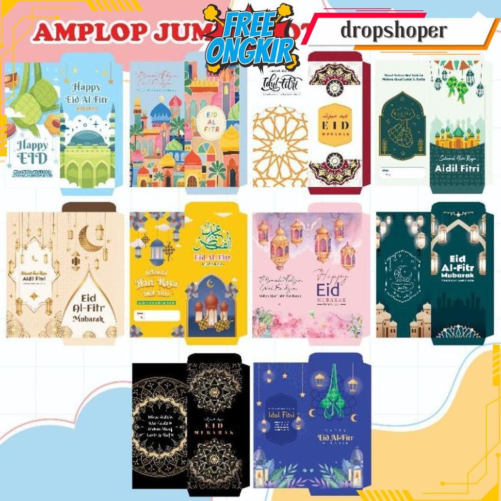 

Paket 50 Pcs Amplop Lebaran / Amplop Lebaran 2025 /Amplop Idul Fitri Termurah Banget