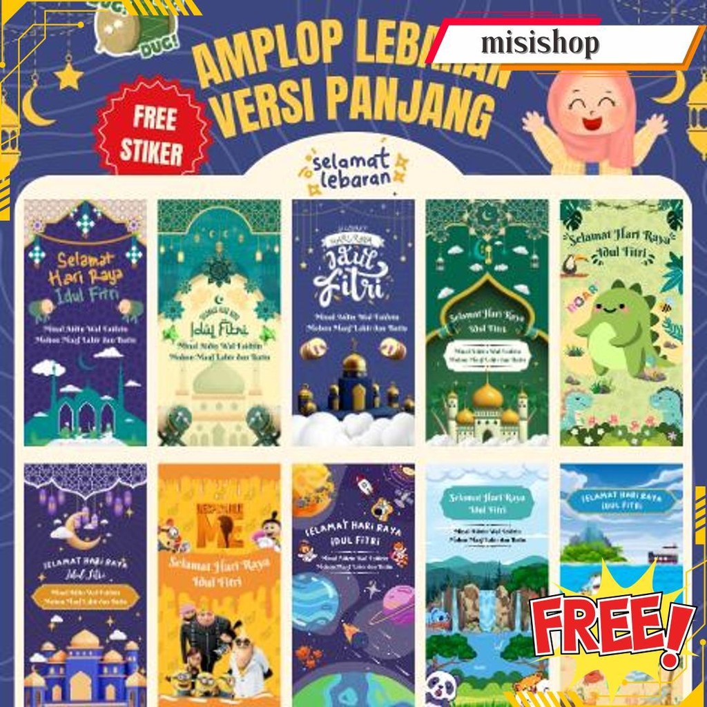 

Isi 10 Pcs Free Sticker | Amplop Lebaran Versi Panjang Murah Edisi 2 | Limited Edition 2024 Original Produk