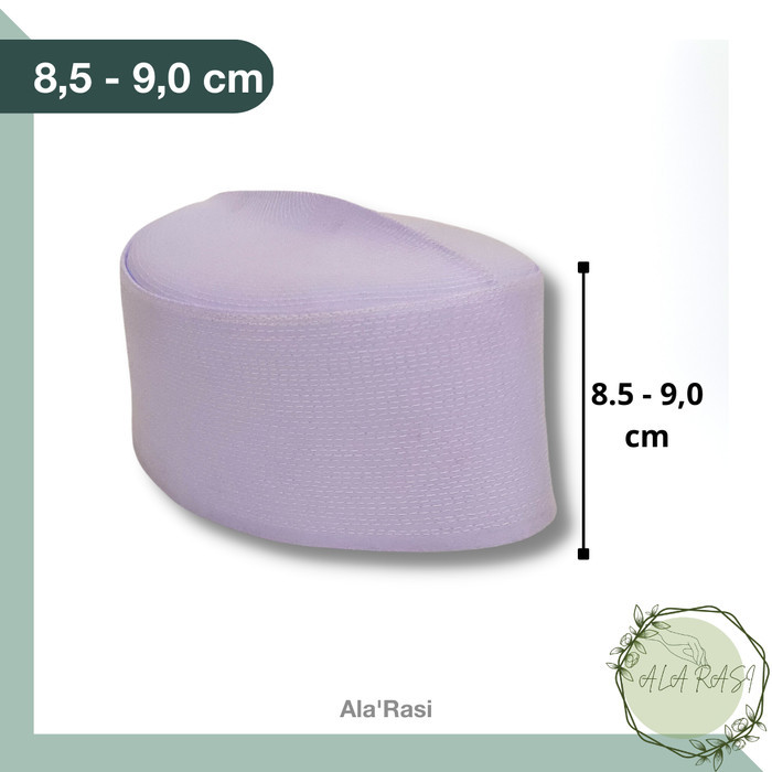 Peci Peci / Batok / Songkok Adz - Dzikro Putih Tinggi 7 , 8 , 9 CM - 8,5 - 9 cm, No. 8 polos motif b